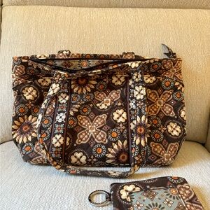 Vera Bradley Brown Floral Tote Bag